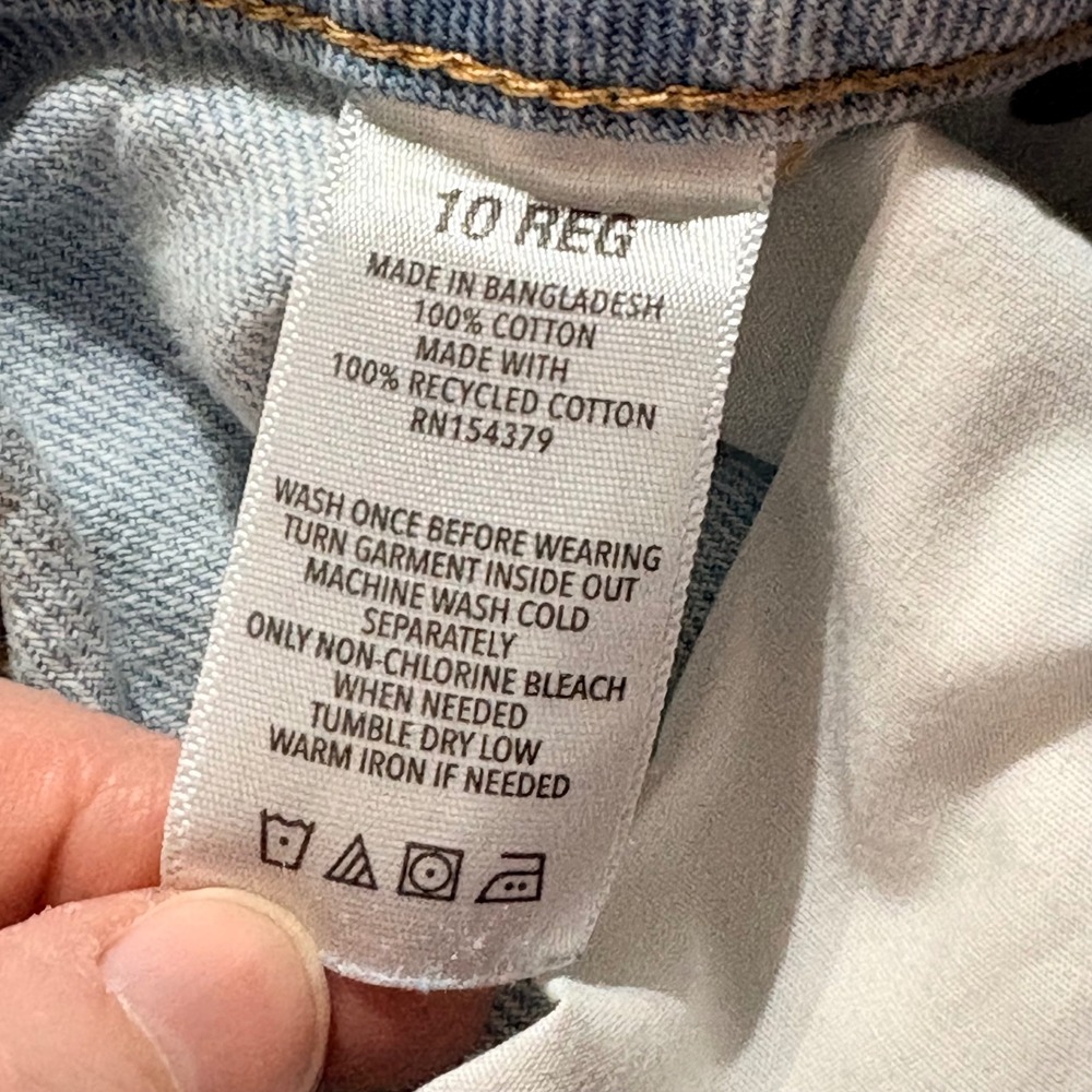 Aeropostale Women's Low Rise 90s Baggy Jeans Light Wash 100% Cotton 10 R Twee - Picture 6 of 9